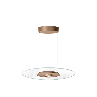 Dizco Pendelleuchte von RIBGA mit Baldachin und Blende in Rose Gold