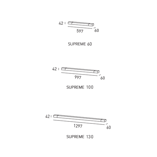 Skizze Suprem Wandleuchte 60cm